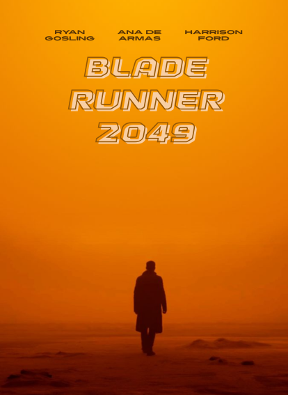 poster image of a man wearing a long black coat standing looking away into an orange background