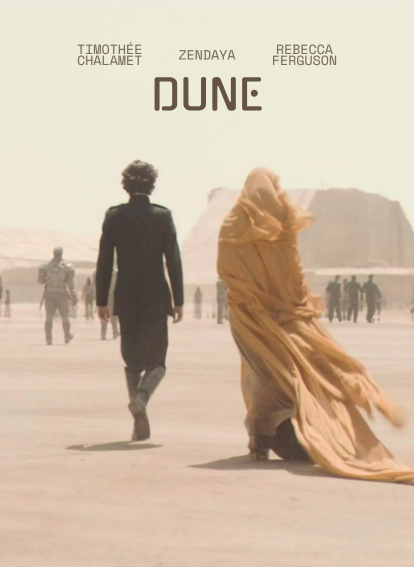 poster image of a man and a woman walking away into a dessert landscape.